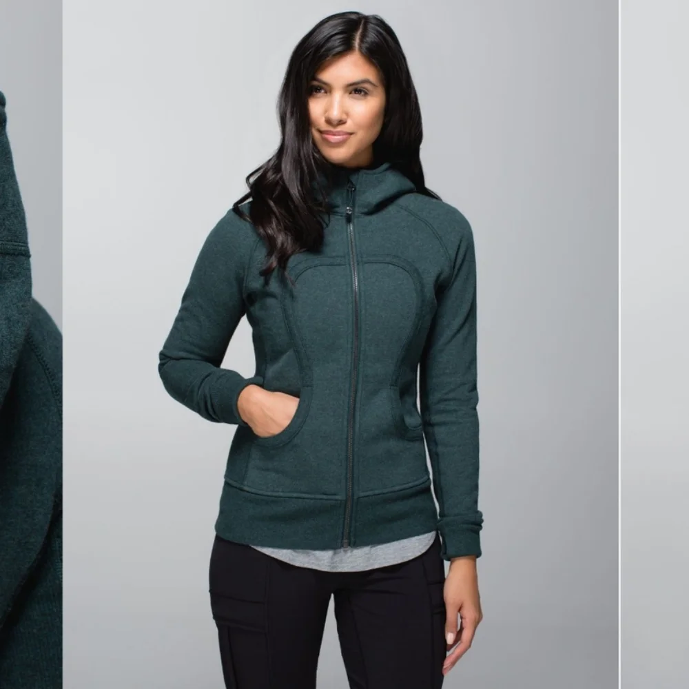 EUC Lululemon Scuba Hoodie II Heathered Fuel Green 4 - Picture 1 of 12